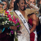 Deshauna Barber, Miss District of Columbia, is surrounded by fellow contestants after being crowned Miss USA 2016 during the Miss USA pageant June 5, 2016, in Las Vegas.
Ethan Miller/Getty Images